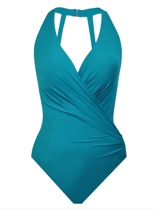 Miraclesuit Other - NWT Miraclesuit Turquoise Surplice One-Piece Swimsuit Maldives Blue Wrapsody